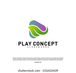 Green Play logo design concept. Nature Play logo vector template. Symbol icon