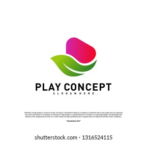 Green Play logo design concept. Nature Play logo vector template. Symbol icon
