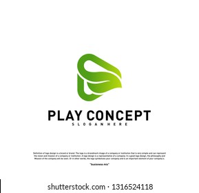 Green Play logo design concept. Nature Play logo vector template. Symbol icon