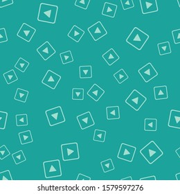 Green Play in square icon isolated seamless pattern on green background.  Vector Illustration