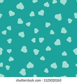 Green Playing card with heart symbol icon isolated seamless pattern on green background. Casino gambling.  Vector Illustration