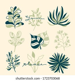 Green Please Plants Set Vector