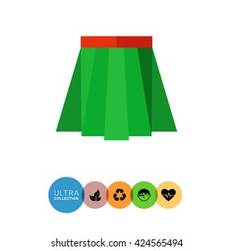 Green pleated skirt