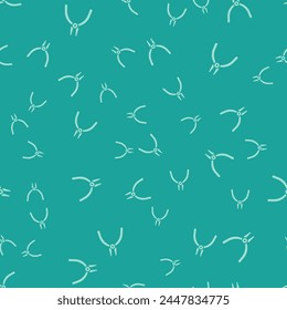Green Pliers tool icon isolated seamless pattern on green background. Pliers work industry mechanical plumbing tool.  Vector Illustration