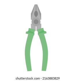 green pliers, white background, construction, tool.