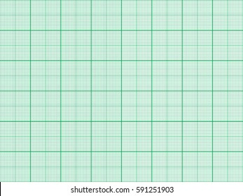 Green plotting graph grid paper. Vector background