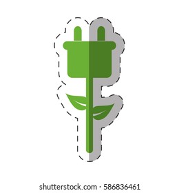 green plug electricity environment design vector illustration eps 10
