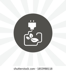Green Plug Power Consumption. alternative energy isolated solid vector icon on white background