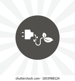 Consumo de energía de enchufe verde. icono de energía alternativa