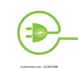 Green Plug Power. Eco energy concept icon