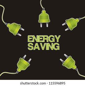 green plugs over black background. vector illustration