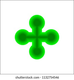 Green plus icon on white background vector.