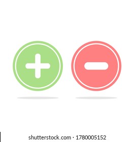 Green Plus And Red Minus icon Set