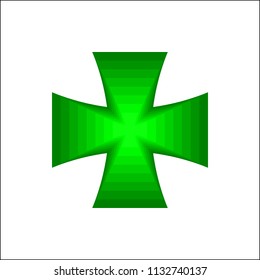 Green plus symbol on white background vector.
