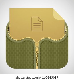 green pocket zipper notes icon