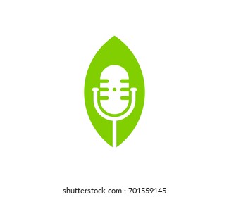 Green Podcast Icon Logo Design Element