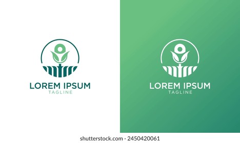 Green podcast logo for healthcare, nature, fitness and people logo design