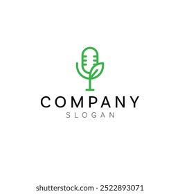 design vetorial do modelo de logotipo do podcast verde