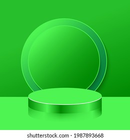 Green podium product display background