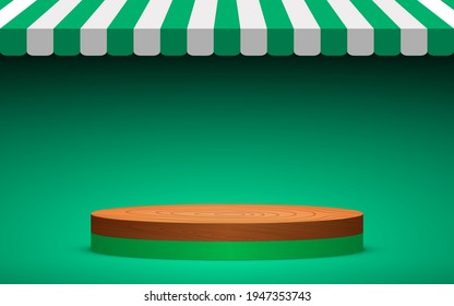 green and podium in the green shop