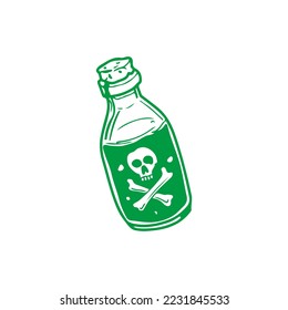 green poison bottle vector illustration