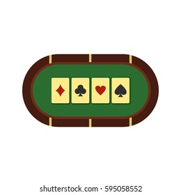 Green poker table icon isolated on white background vector illustration