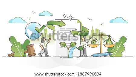 Green policy agreement as document with protect nature plan outline concept