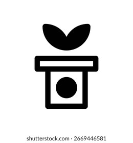 Green politics. Outlined stroke vector icon with black-filled details.