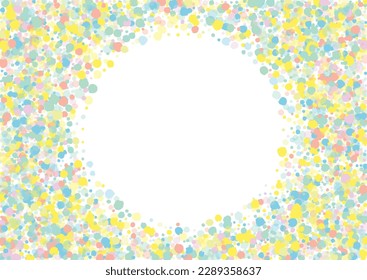 Green Polka Abstract White Background. Invitation Dot Design. Effect Round Backdrop. Pastel Splash Celebration Illustration.