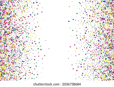 Green Polka Carnaval White Background. Top Dot Wallpaper. Celebrate Splash Illustration. Rainbow Circle Independence Backdrop.