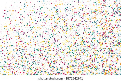 Green Polka Carnival White Background. Effect Round Illustration. Festival Circle Texture. White Splash Christmas Pattern.