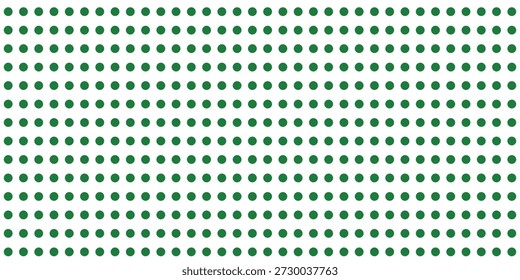 Grüne Polka Dot Textur auf weißem Hintergrund, weißes nahtloses Muster mit grünem Polka-Punkt, nahtloses grün gepunktetes Muster, grünes Polka-Punkt-Muster