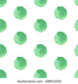 Green Polka dot Watercolor pattern