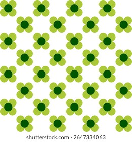 verde polka pontos círculo, fundo da flor para fundo e modelo de papel de parede. repita o design de estilo perfeito para impressão de tecido