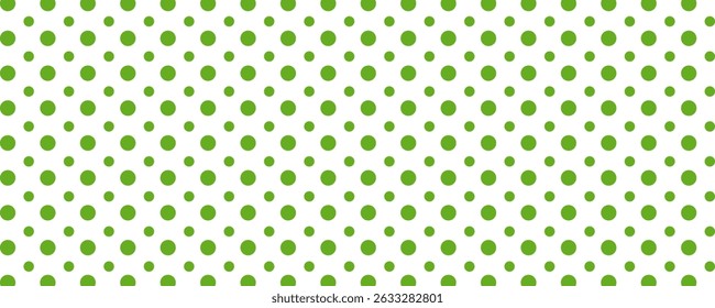 Green polka dots in the white background
