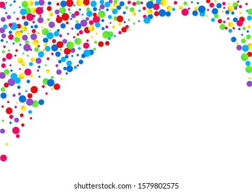 Green Polka FallingFestive Backdrop. Decoration Dust Design. Vector Wallpaper. Orange Confetti Independence Backdrop. Splash Effect Card.