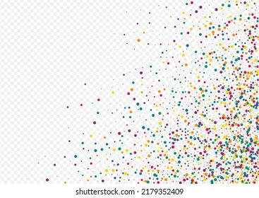 Green Polka FallingFestive Transparent Background. Invitation Confetti Postcard. Carnaval Rain Background. Rainbow Dot Festival Wallpaper.