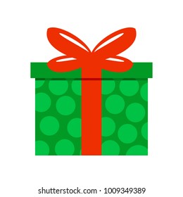 Green Polkadot Gift Box Vector Graphic Illustration Sign Symbol Design