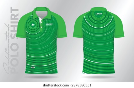 green polo shirt mockup template design for sport jersey