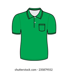 Green Polo Shirt Outline On White Stock Vector (Royalty Free) 235879552 ...