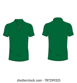 Green polo T-shirt template using for fashion cloth design and assessorie for designer to make mock up or blue print in copany.

