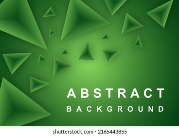 Green polygon abstract 3d triangles elements geometric shapes background. Use for banners, web, brochure, ad, poster, etc. Vector illustration concept, Polygonal dimention idea design business concept