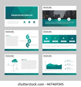 Green polygon Abstract presentation templates, Infographic elements template flat design set for annual report brochure flyer leaflet marketing advertising banner template