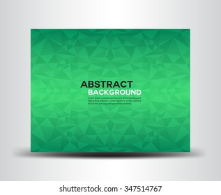 Green polygon background, vector illustration, abstract texture, wallpaper, cover, flyer template, book layout, booklet