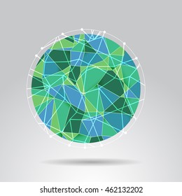 Green polygon ball design background, stock vector