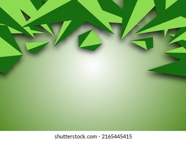 Grüne polygonal abstrakte 3D-Dreiecke Elemente geometrische Formen Hintergrund. Verwendung für Banner, Web, Broschüren, Werbung, Poster, etc. Vektorgrafik Konzept.