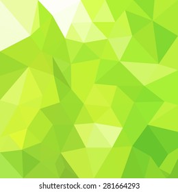 Green polygonal background.