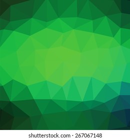 Green Polygonal Background on the Wall. Green Crystal Texture.