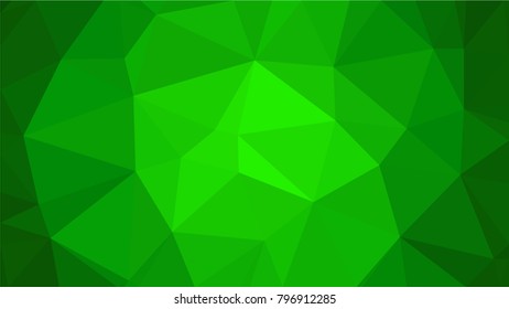 Green polygonal illustration background. Low poly style