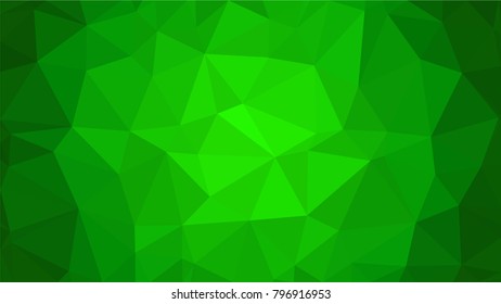 Green polygonal illustration background. Low poly style